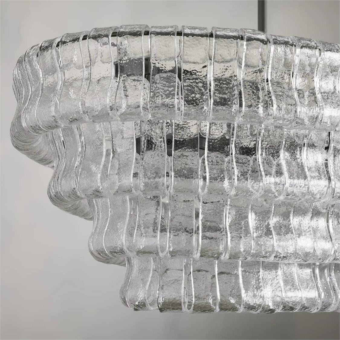 Ghiaccio Glass Oval Chandelier 64.75''