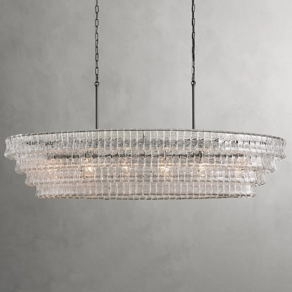Ghiaccio Glass Oval Chandelier 64.75''