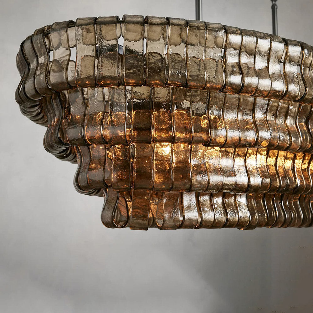 Ghiaccio Glass Oval Chandelier 64.75''