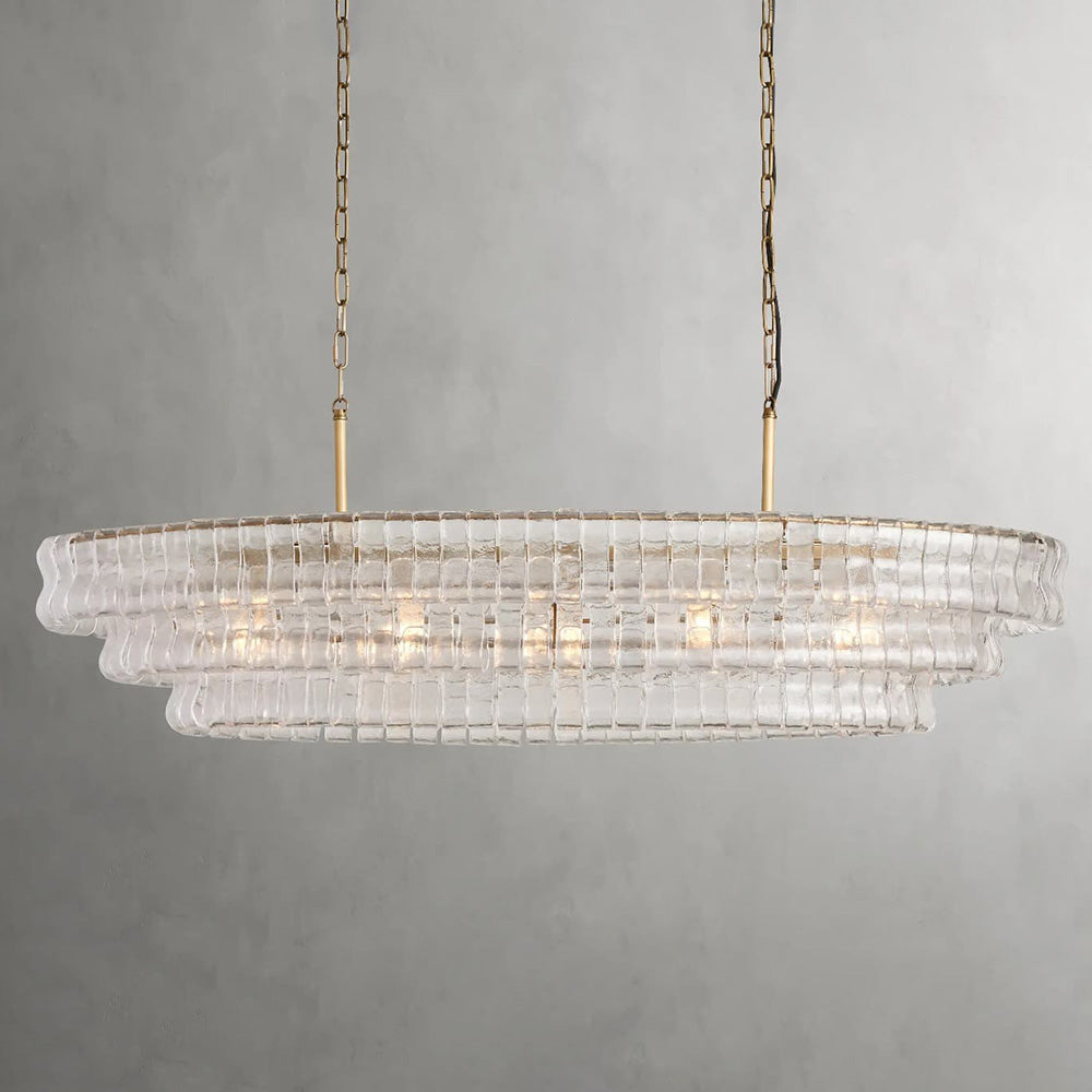 Ghiaccio Glass Oval Chandelier 54''