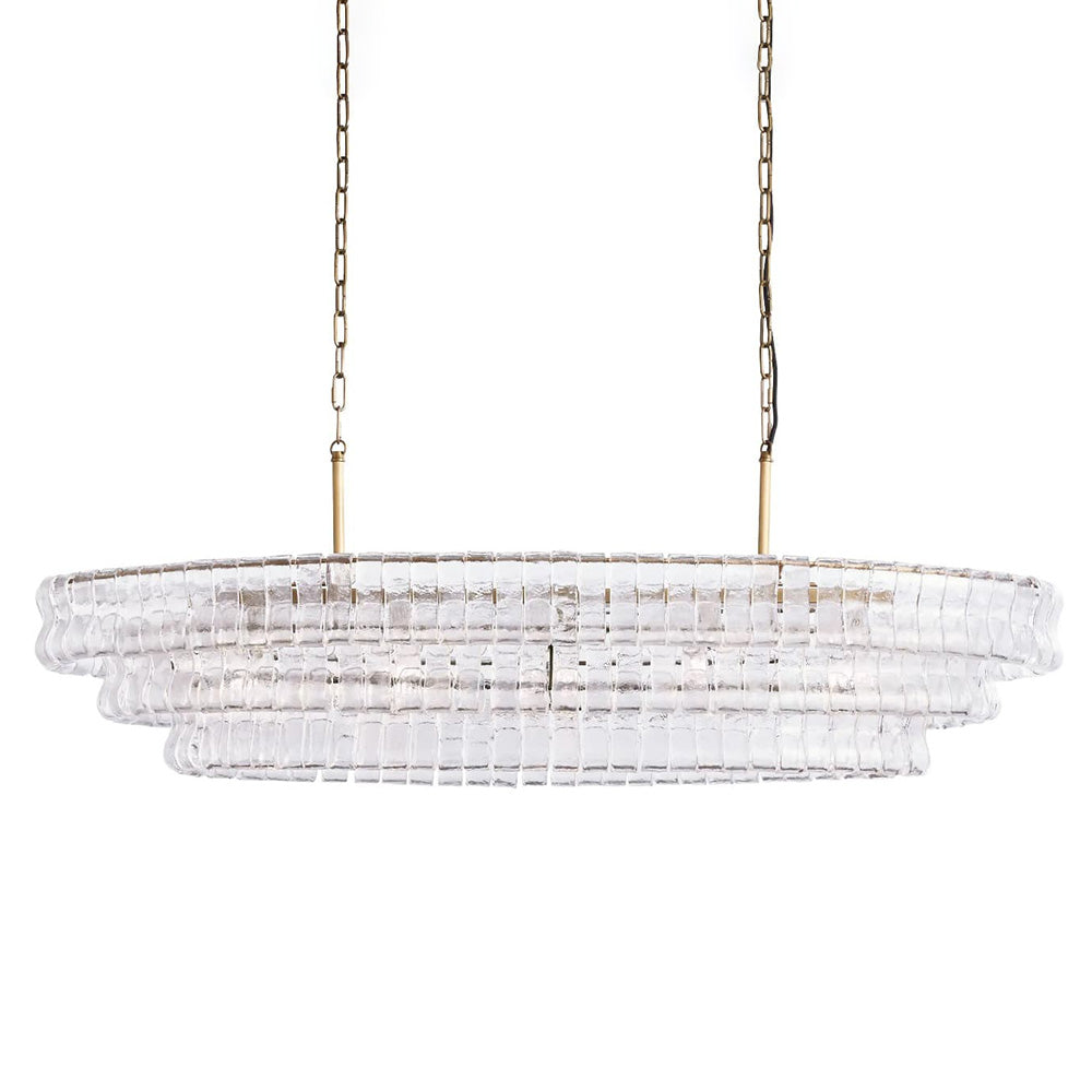 Ghiaccio Glass Oval Chandelier 54''