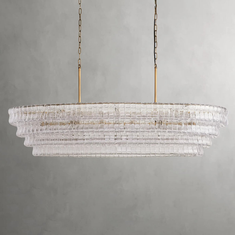 Ghiaccio Glass Oval Chandelier 64.75''