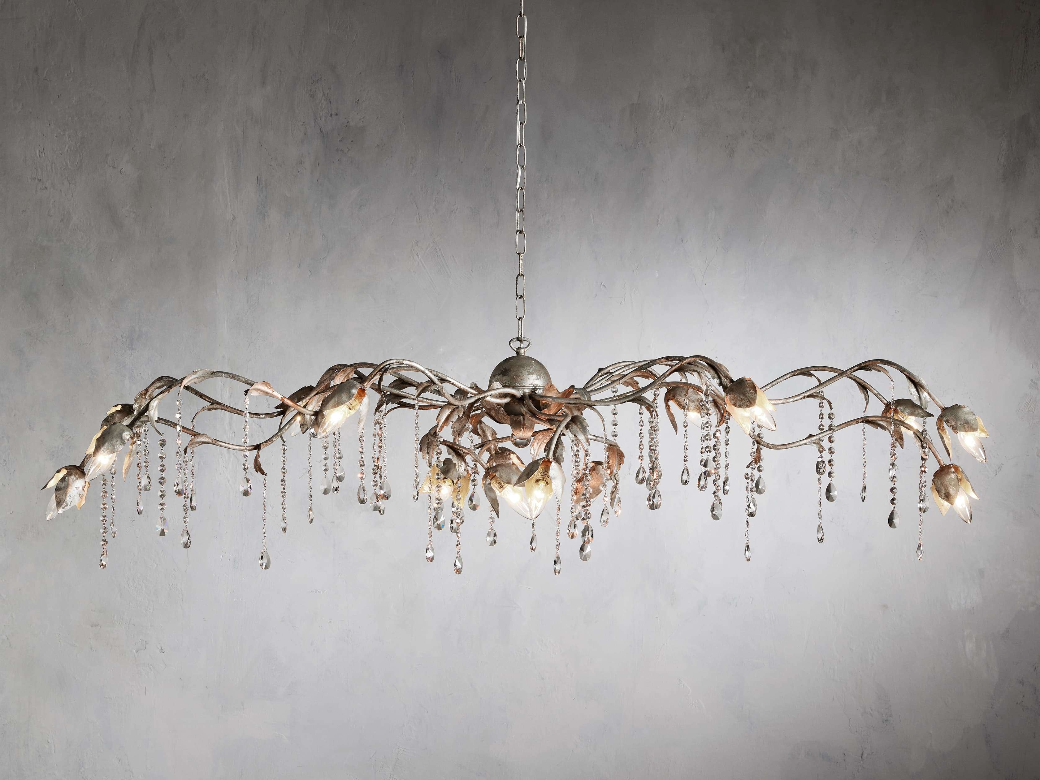 Gothic Viticcio Rectangular Chandelier  61" 71'' - Silver