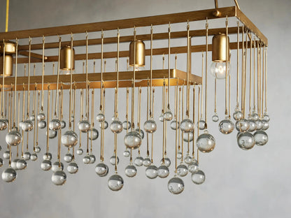 Aubrey Crystal Ball Rectangular Chandelier 47'' 60''