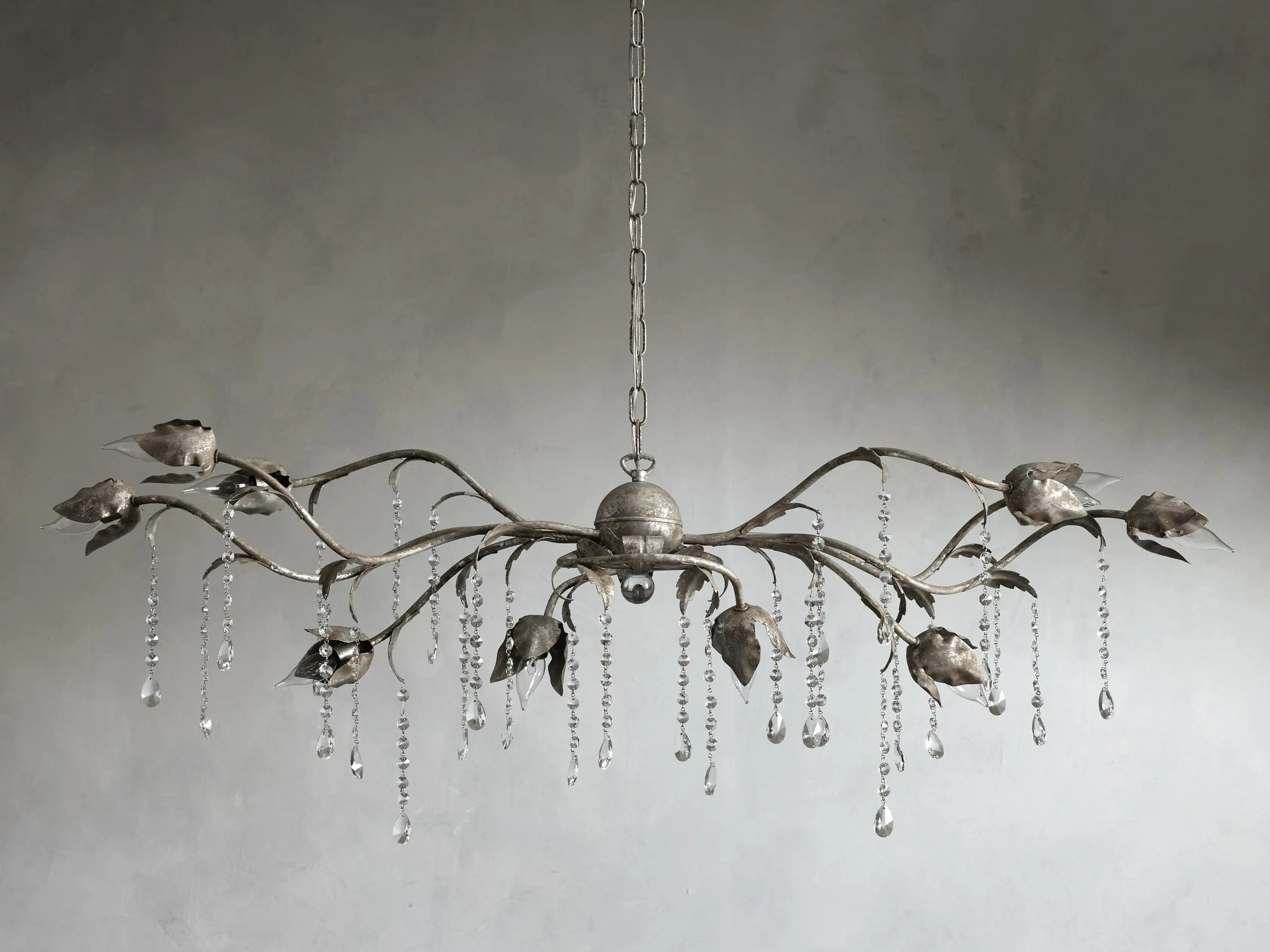 Gothic Viticcio Rectangular Chandelier  52" - Silver