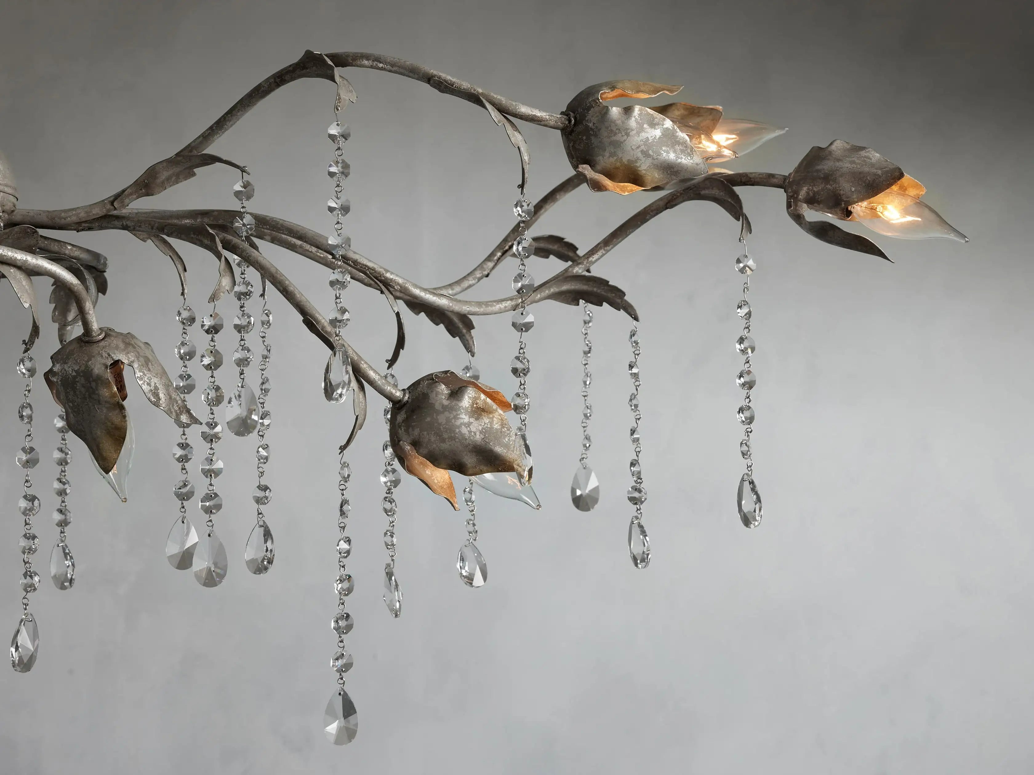 Gothic Viticcio Rectangular Chandelier  52" - Silver