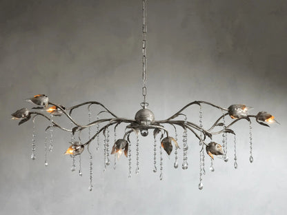 Gothic Viticcio Rectangular Chandelier  52" - Silver