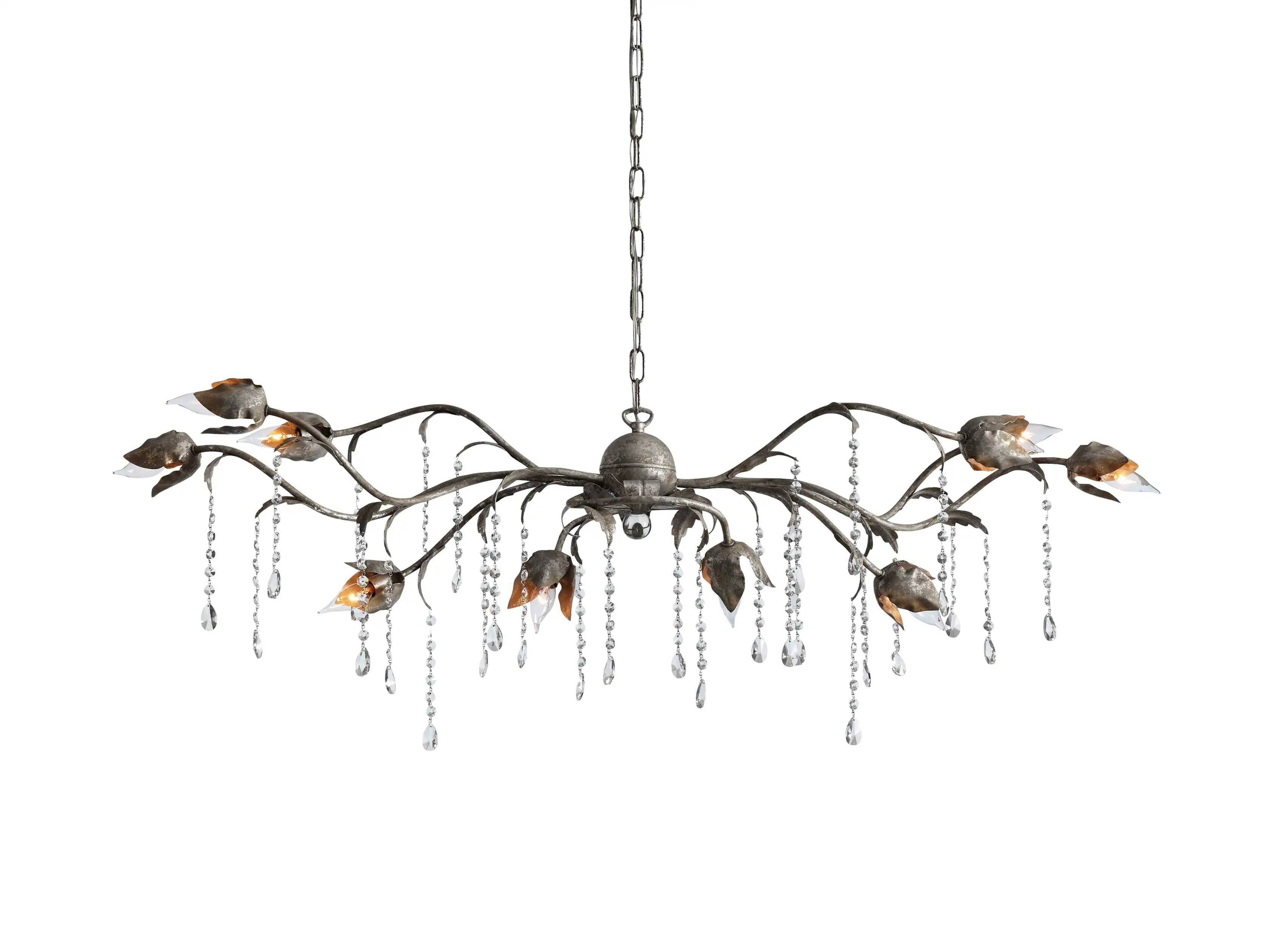 Gothic Viticcio Rectangular Chandelier  52" - Silver