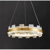 Denise Anita Modern Round Alabaster Chandelier For Living Room