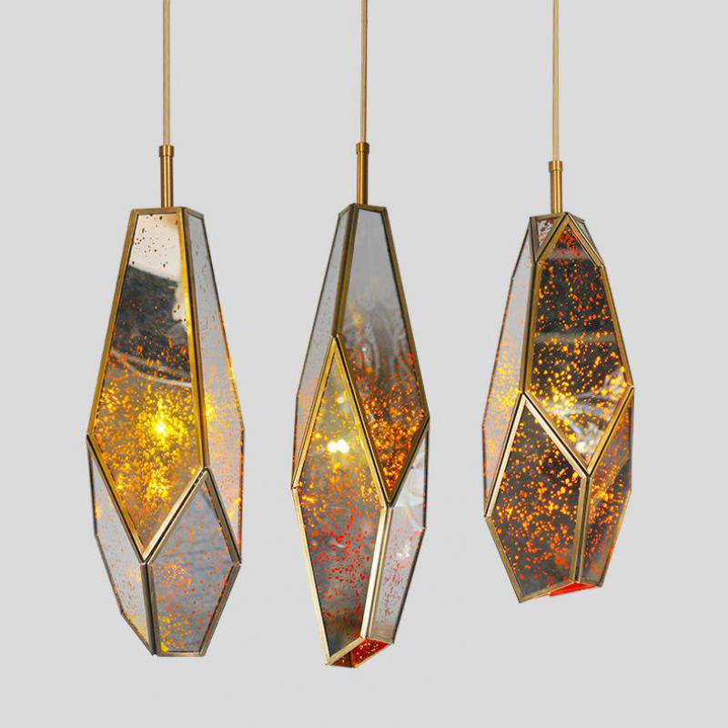 Deniselamp® Gold Art Deco Diamond Pendant Lamp & Chandelier