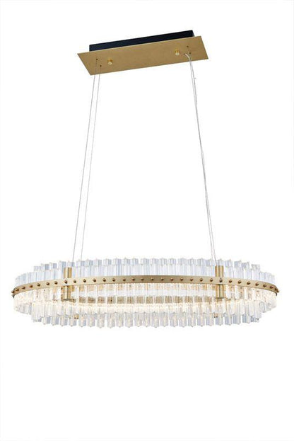Denise Aquinox 2-Tier Oval Crystal Ring LED Chandelier