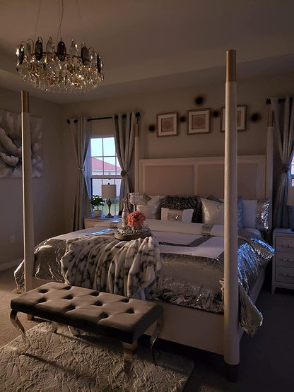 Luxurious K9 Crystal Chandelier in Brass/Silver Finish | Modern Ceiling Light Fixtures