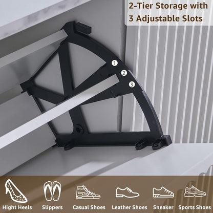T4TREAM Fluted Shoe Storage Cabinet: 48" Tall Narrow Organizer