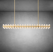 Wine-Glass Rectangular Modern Chandelier 72" Over Dining Table