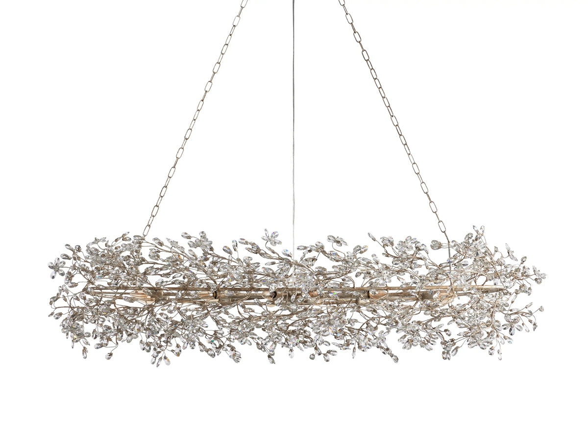 Fiore Crystal Flowers Creative Oval Chandelier