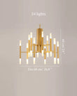 Deniselamp® Gold/Black Postmodern LED Chandelier For Living Room, Lobby, Restaurant 24 lights - Dia68.1xH60.0cm / Dia26.8xH23.6" / Warm light / Gold
