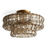 Denise Ghiaccio Glass Flush Mount Chandelier For Bedroom