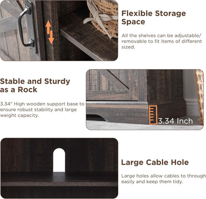 OKD Farmhouse TV Stand with Fireplace for TVs Up To 65 Inch