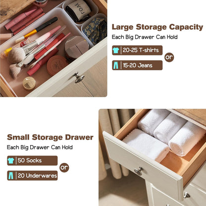 Rustic Tall 6-Drawer Dresser Chest for Bedroom