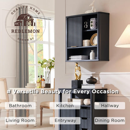 RedLemon Bathroom Wall Cabinet with Fluted Door and Adjustable Shelf
