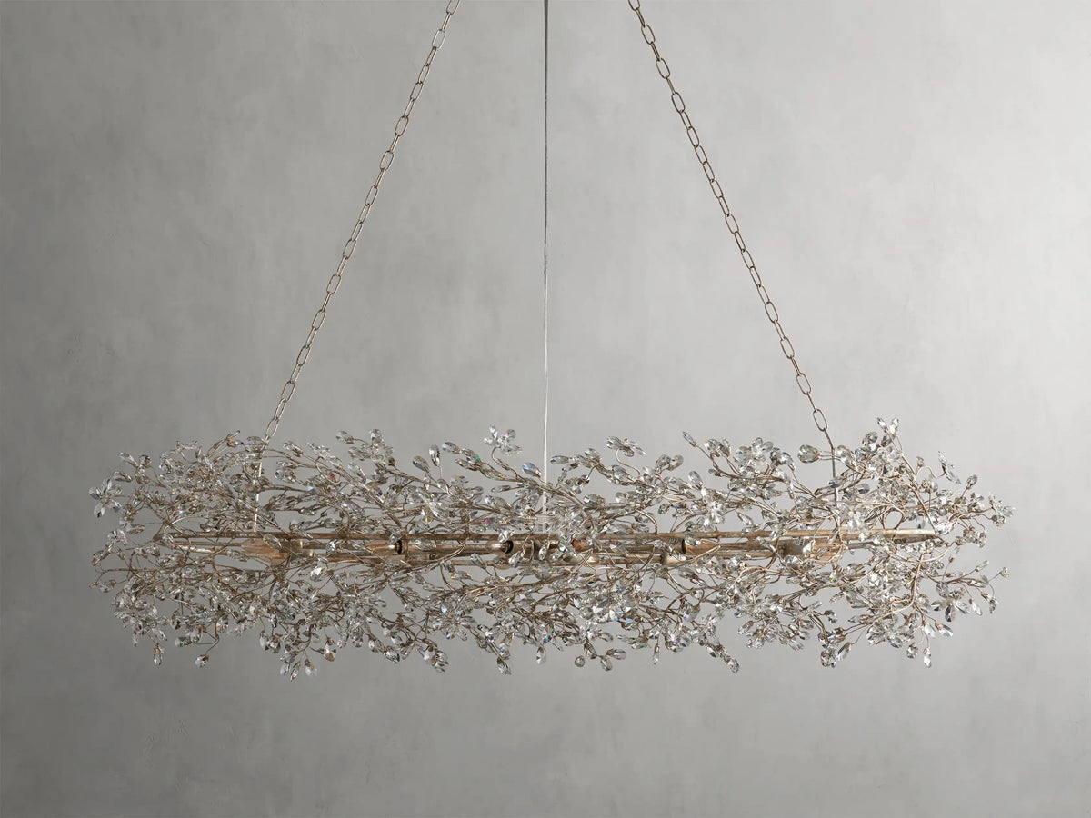 Fiore Crystal Flowers Creative Oval Chandelier