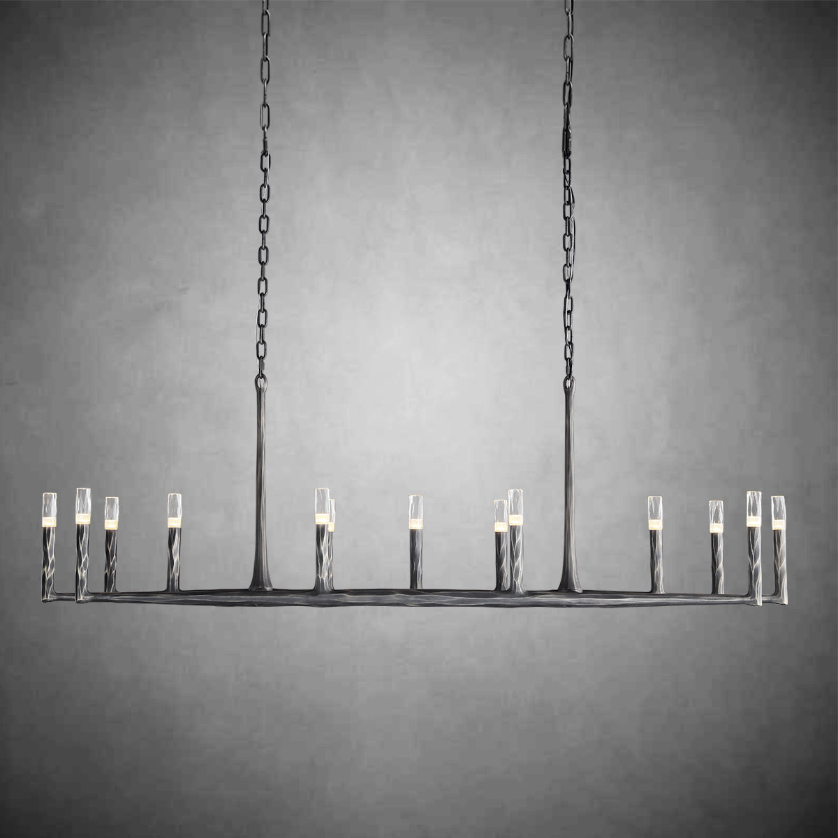 Huts Vintage Twig Stripe Texture Linear Chandelier 54“ 72"