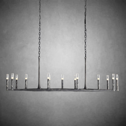 Huts Vintage Twig Stripe Texture Linear Chandelier 54“ 72"