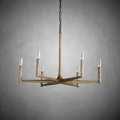 Huts Vintage Twig Stripe Texture Round Chandelier 36"/48"/60"