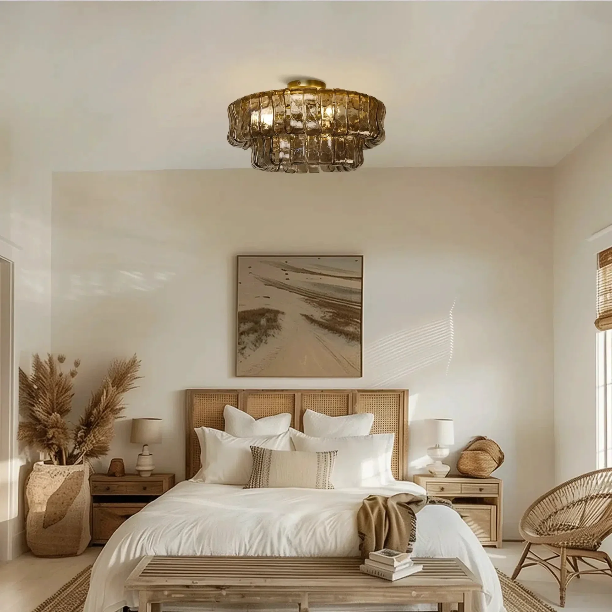 Ghiacioo Flush Mount Chandelier for Liviing room/ Bedroom
