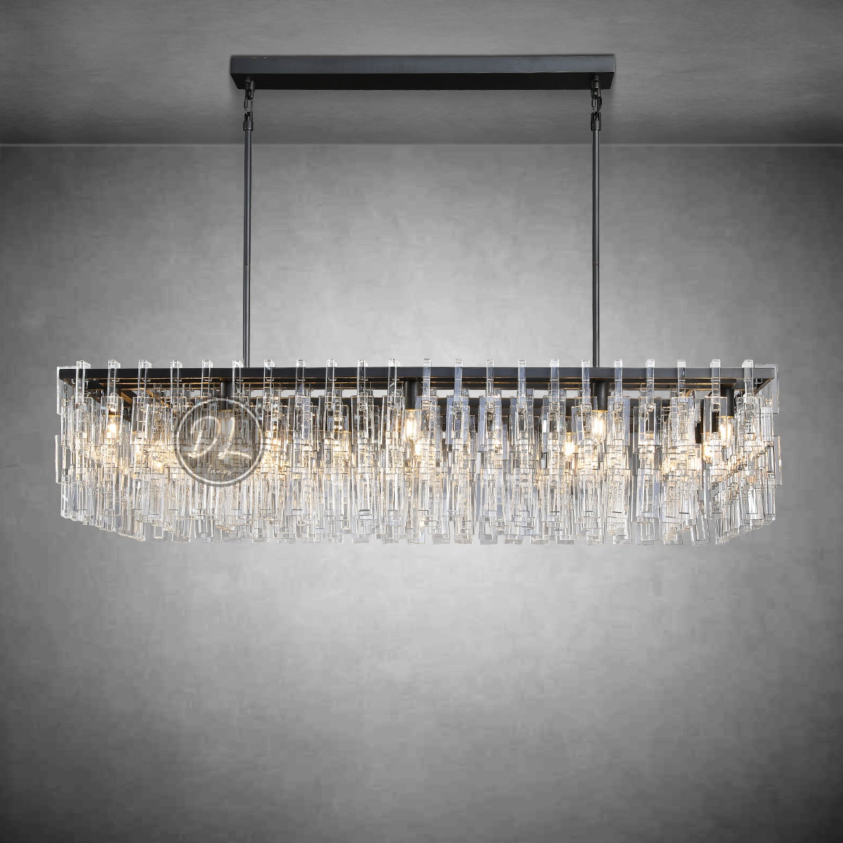 Marige K9 Crystal Rectangular Chandelier 60"