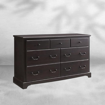 Rustic 7 Drawer Wood Dresser Chest for Bedroom