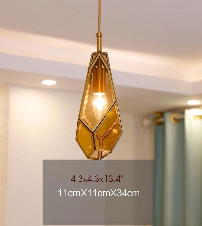 Deniselamp® Art Deco Diamond Pendant Lamp for Dining Room, Balcony, Bar A Tea