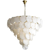 Nirvana Alabaster Multi-Tiered Round Chandelier For Living Room, Upscale Chandelier Lighting