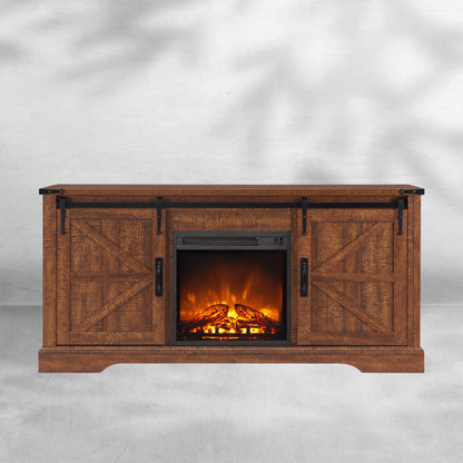 Farmhouse TV Stand with Fireplace for TVs Up To 65 Inch