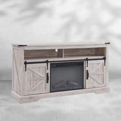 Fireplace TV Stand for 65+ Inch TV, Farmhouse Style