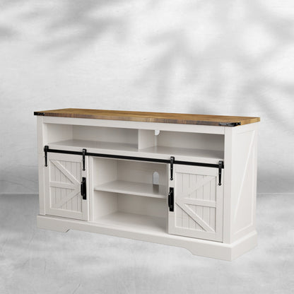Farmhouse Entertainment Center for 65 Inch TV Stand with Barn Door