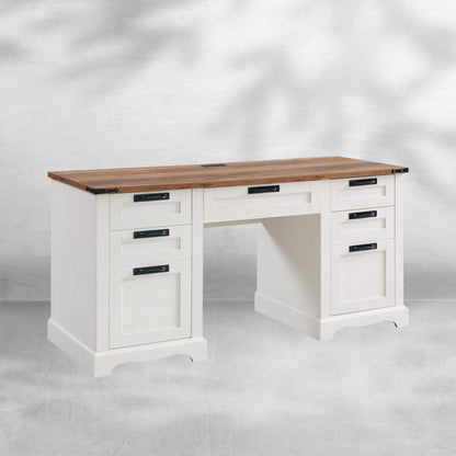 Farmhouse Executive Desk 60" with Charging Station
