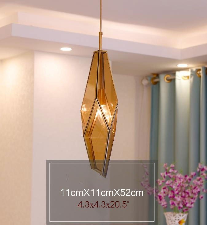 Deniselamp® Art Deco Diamond Pendant Lamp for Dining Room, Balcony, Bar B Tea