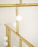 Brass Glass Drop Chandelier
