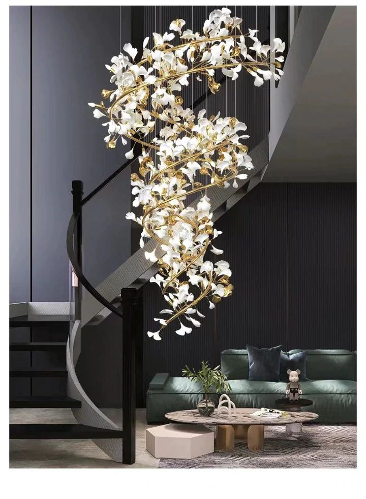 Denise Ceramic Ginkgo Ceramic Chandelier