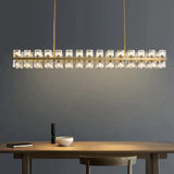 Wine-Glass Rectangular Island Chandelier 54" Over Kitchen Table