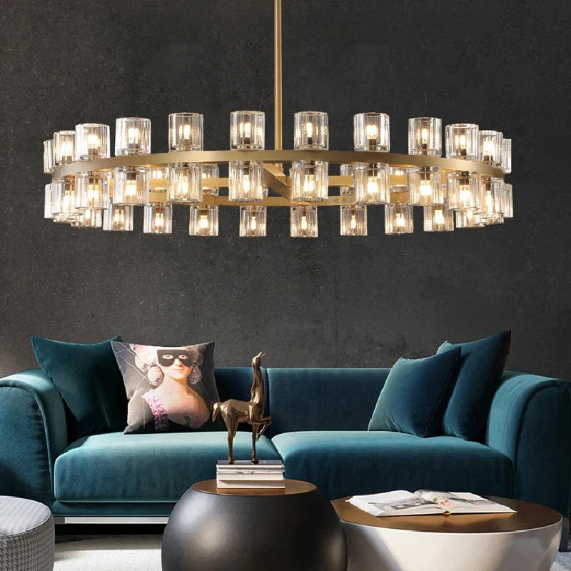 Claire Crystal Wine Cup Modern Round Chandelier 48" D