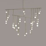 Brass Glass Drop Chandelier
