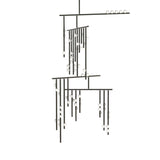 Brass Glass Drop Chandelier