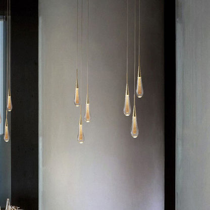 Valentina Teardrop Pendant Light Crystal Metal Bedroom