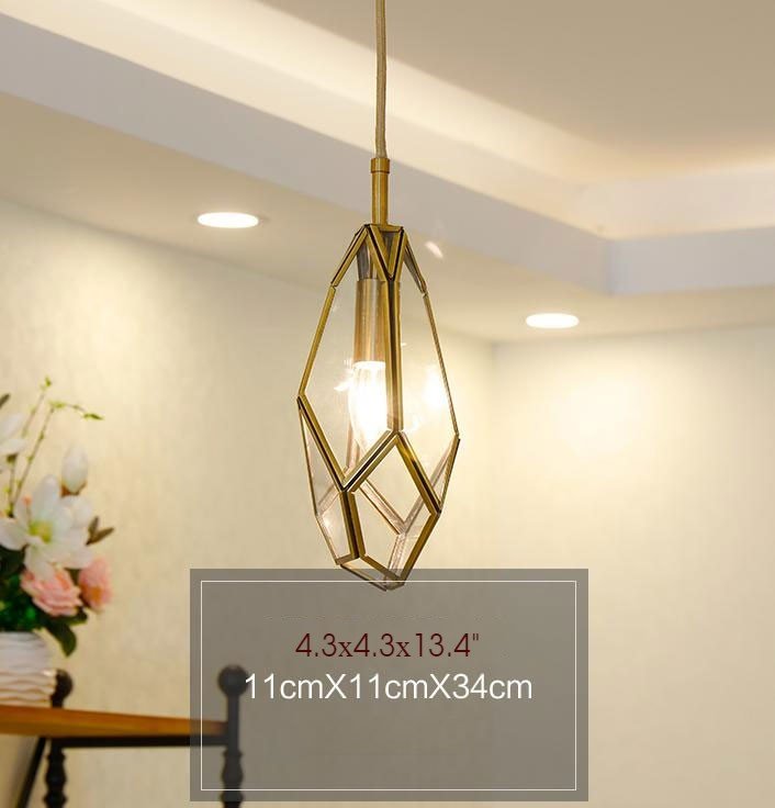 Deniselamp® Art Deco Diamond Pendant Lamp for Dining Room, Balcony, Bar D Clear