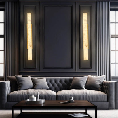 The Celestial 4-Foot Solid Alabaster Grand Sconce