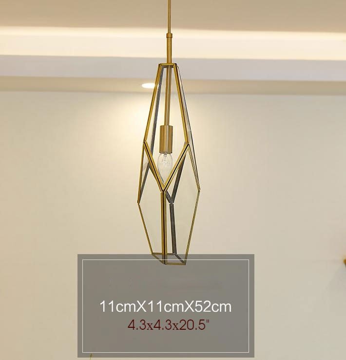 Deniselamp® Art Deco Diamond Pendant Lamp for Dining Room, Balcony, Bar E Clear