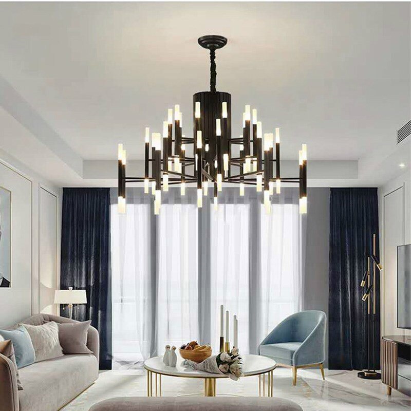 Deniselamp® Gold/Black Postmodern LED Chandelier For Living Room, Lobby, Restaurant