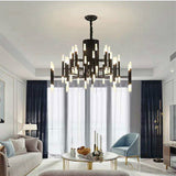 Deniselamp® Gold/Black Postmodern LED Chandelier For Living Room, Lobby, Restaurant
